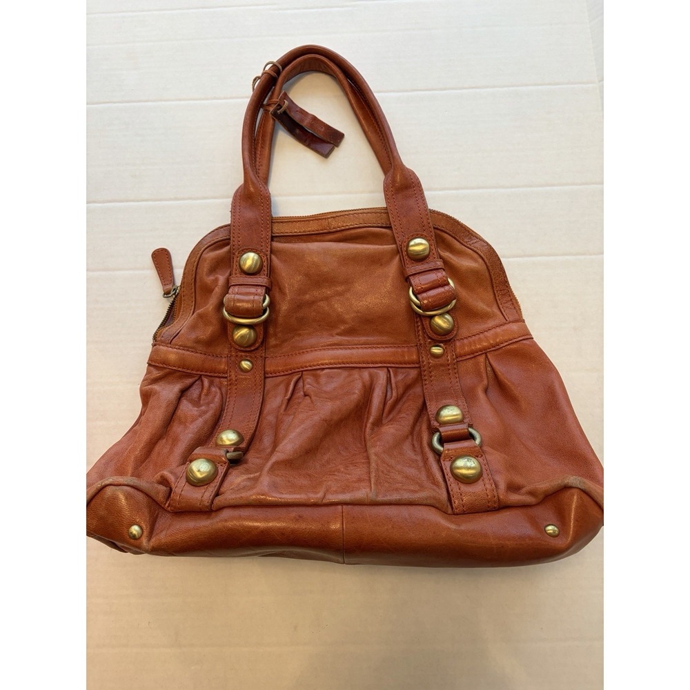 TANO Handbag Soft‎ Leather Zip Shoulder Bag Hobo - Red Orange - Please Read